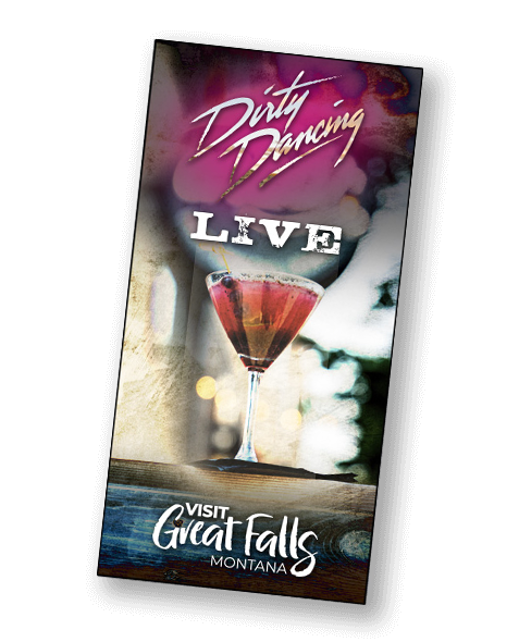 Great Falls Montana Tourism_Vertical Banner Ad_Woman looking through binoculars at scenery